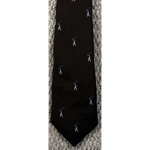 Vintage Golf Golfer Novelty Tie Brown Classic Necktie Retro Made Britain